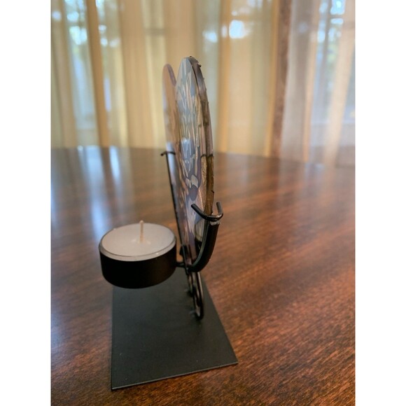 Joan Baker Stained Glass Heart Candle Holder Praise Him Religious Sun Catcher - Picture 5 of 12